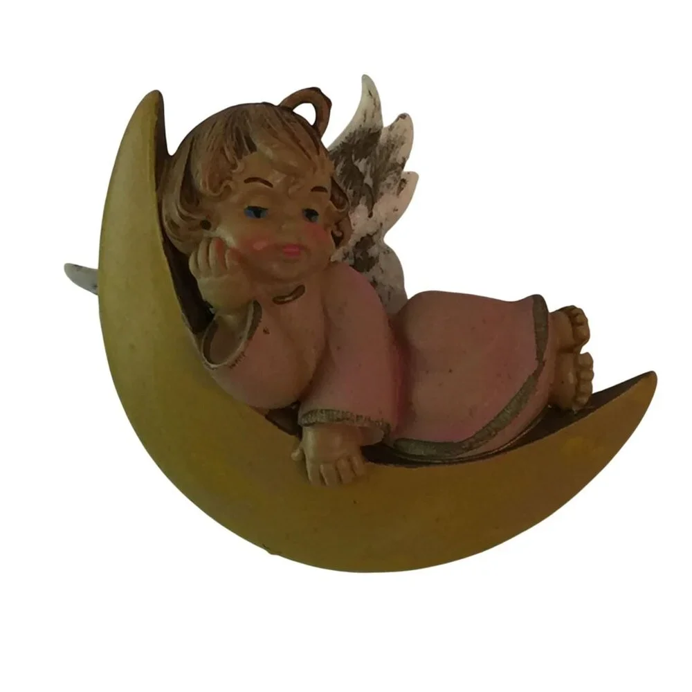 Vintage Italy Angel‎ Cherub Christmas Ornaments Lot of 6